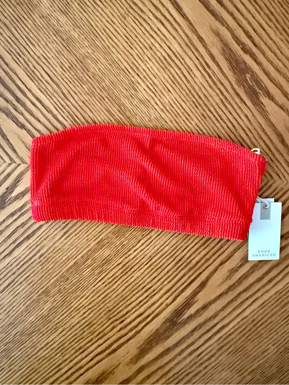 GOOD AMERICAN Always Fits Band Bikini Top - Bright Poppy - Picture 8 of 9